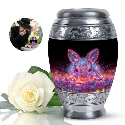 Pink Personalized Rabbit Cremation Urn for Pet Ashes - 10-inch, 200 cu in - Yatskia