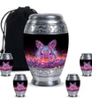 Ethereal Glowing Rabbit Memorial Urn - Pink Bunny Cremation Urn for Ashes