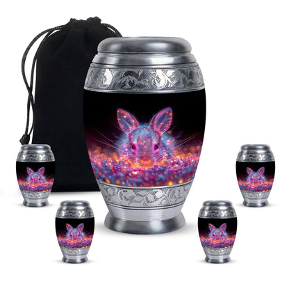 Pink Personalized Rabbit Cremation Urn for Pet Ashes - 10-inch, 200 cu in - Yatskia