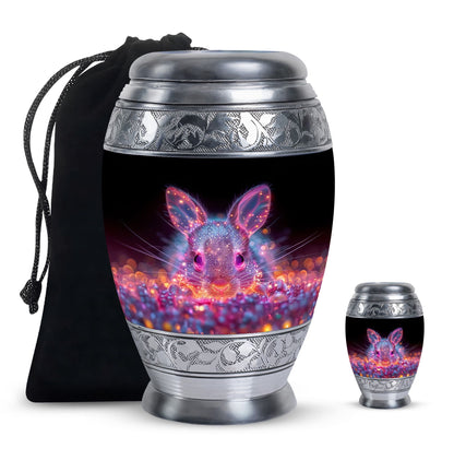 Pink Personalized Rabbit Cremation Urn for Pet Ashes - 10-inch, 200 cu in - Yatskia
