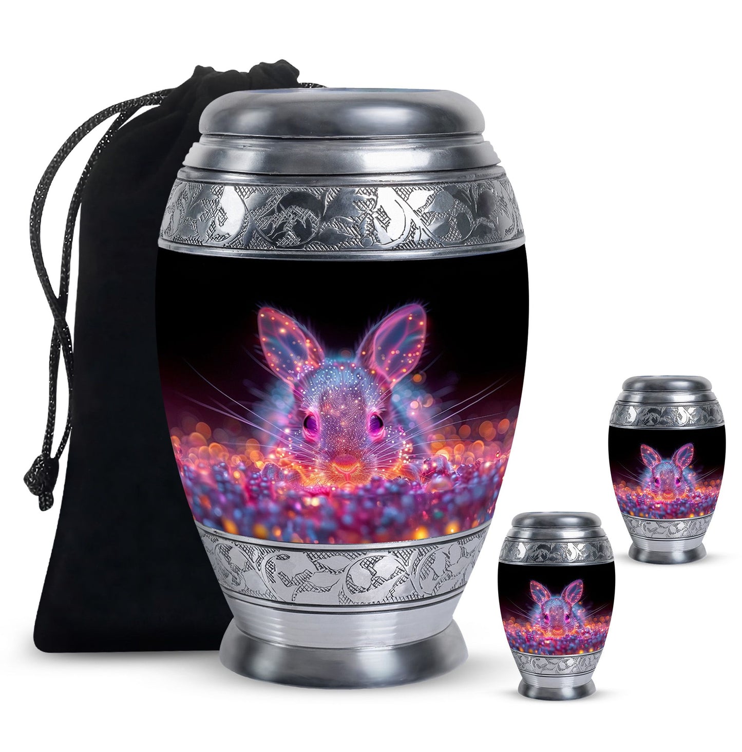 Pink Personalized Rabbit Cremation Urn for Pet Ashes - 10-inch, 200 cu in - Yatskia