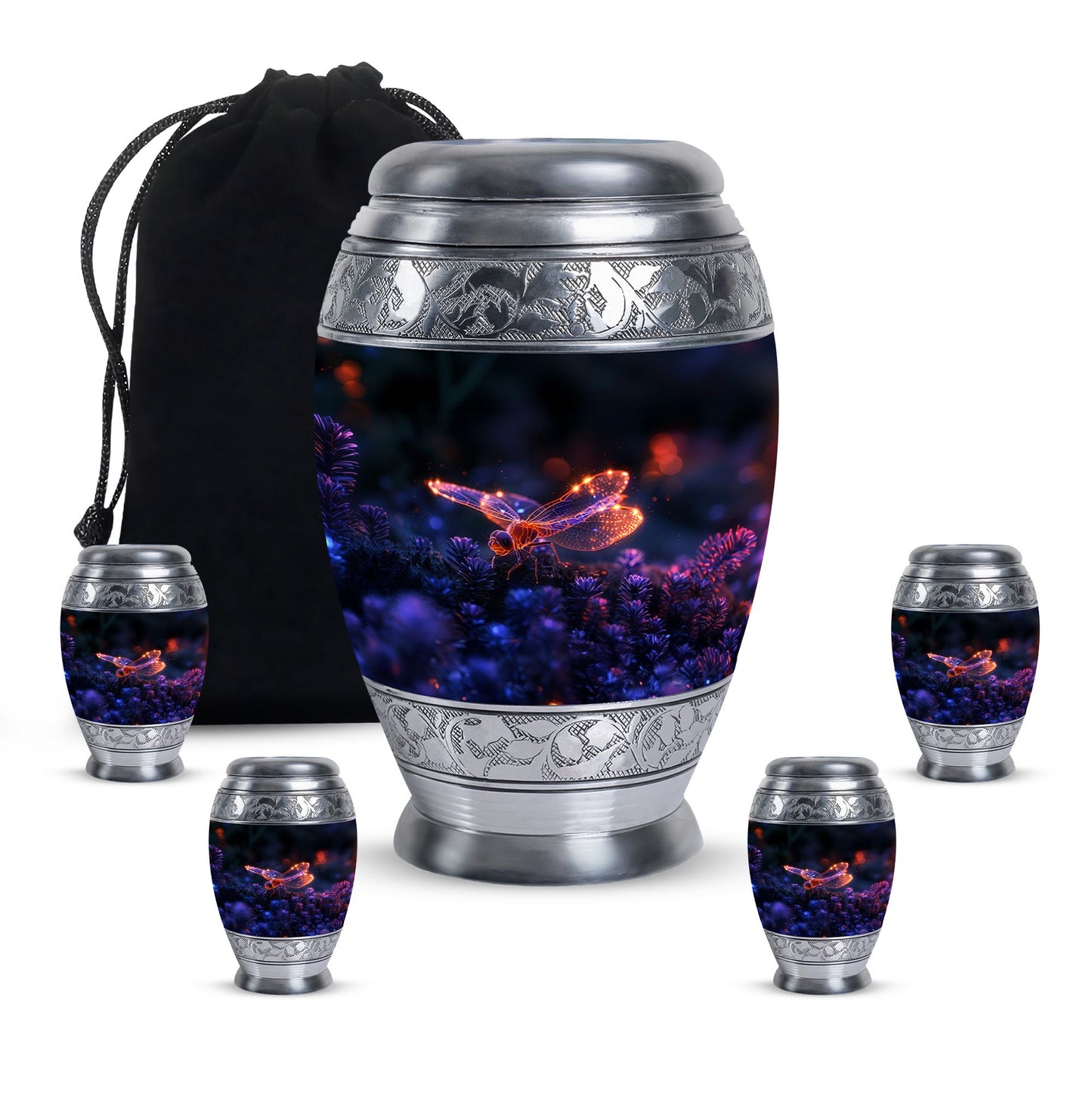 Personalized Dragonfly Cremation Urn for Human Ashes - 10-inch, 200 cu in - Yatskia
