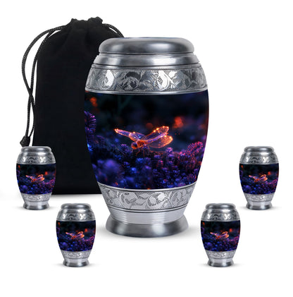 Personalized Dragonfly Cremation Urn for Human Ashes - 10-inch, 200 cu in - Yatskia