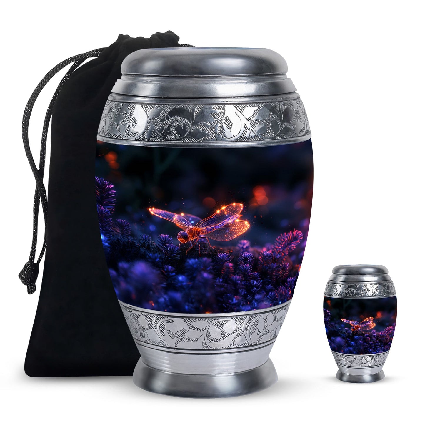 Personalized Dragonfly Cremation Urn for Human Ashes - 10-inch, 200 cu in - Yatskia