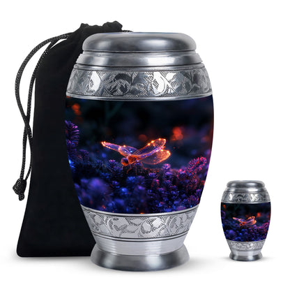 Personalized Dragonfly Cremation Urn for Human Ashes - 10-inch, 200 cu in - Yatskia