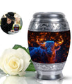 Fiery Horn Bull Memorial Urn For Ashes - Bull Cremation Ashes Urns