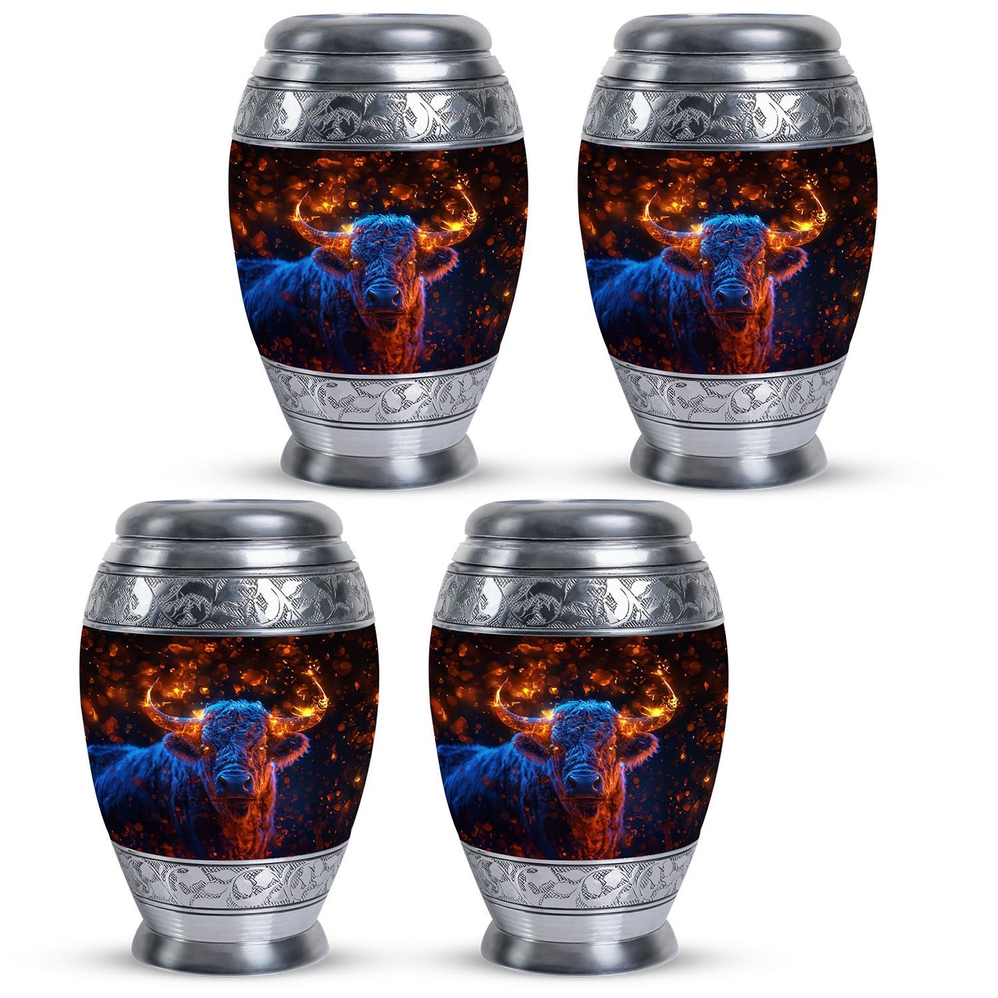 Personalized Bull Cremation Urn for Human Ashes - 10-inch, 200 cu in - Yatskia