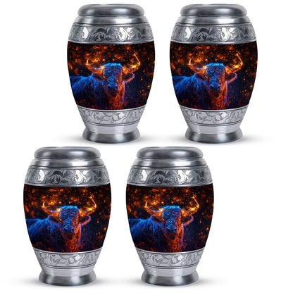 Personalized Bull Cremation Urn for Human Ashes - 10-inch, 200 cu in - Yatskia