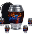 Fiery Horn Bull Memorial Urn For Ashes - Bull Cremation Ashes Urns
