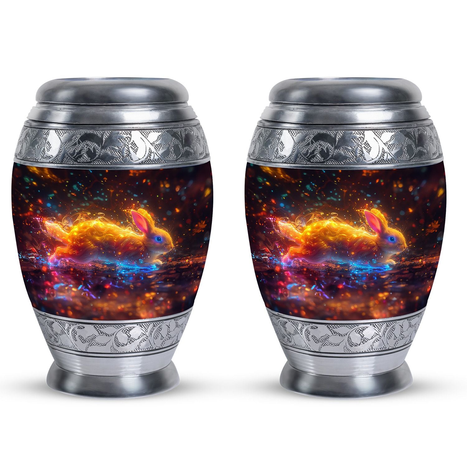 Fiery Rabbit Cremation Ashes Urn - Glowing Bunny Cremation Urns For Sale