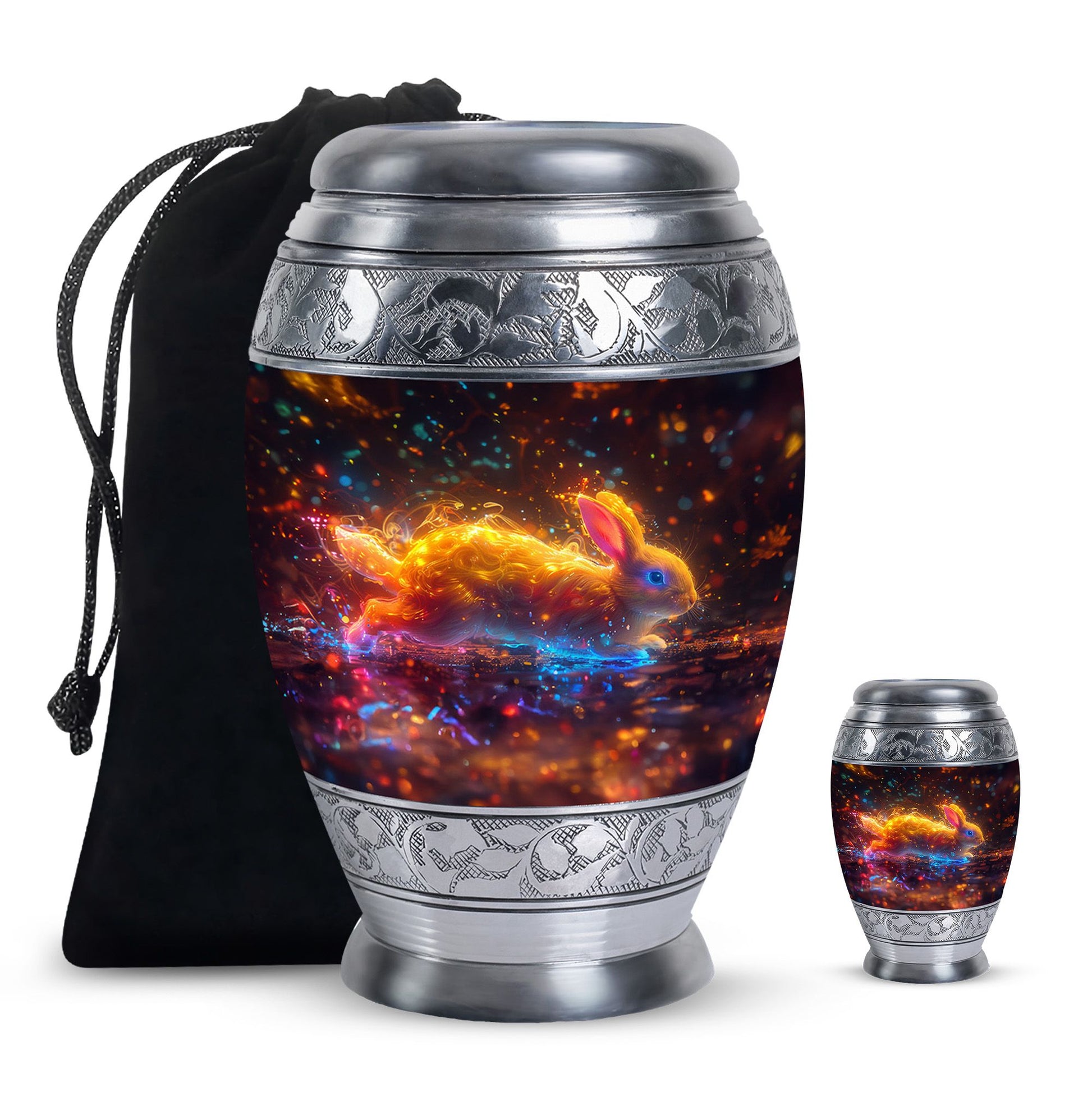 Fiery Rabbit Cremation Ashes Urn - Glowing Bunny Cremation Urns For Sale