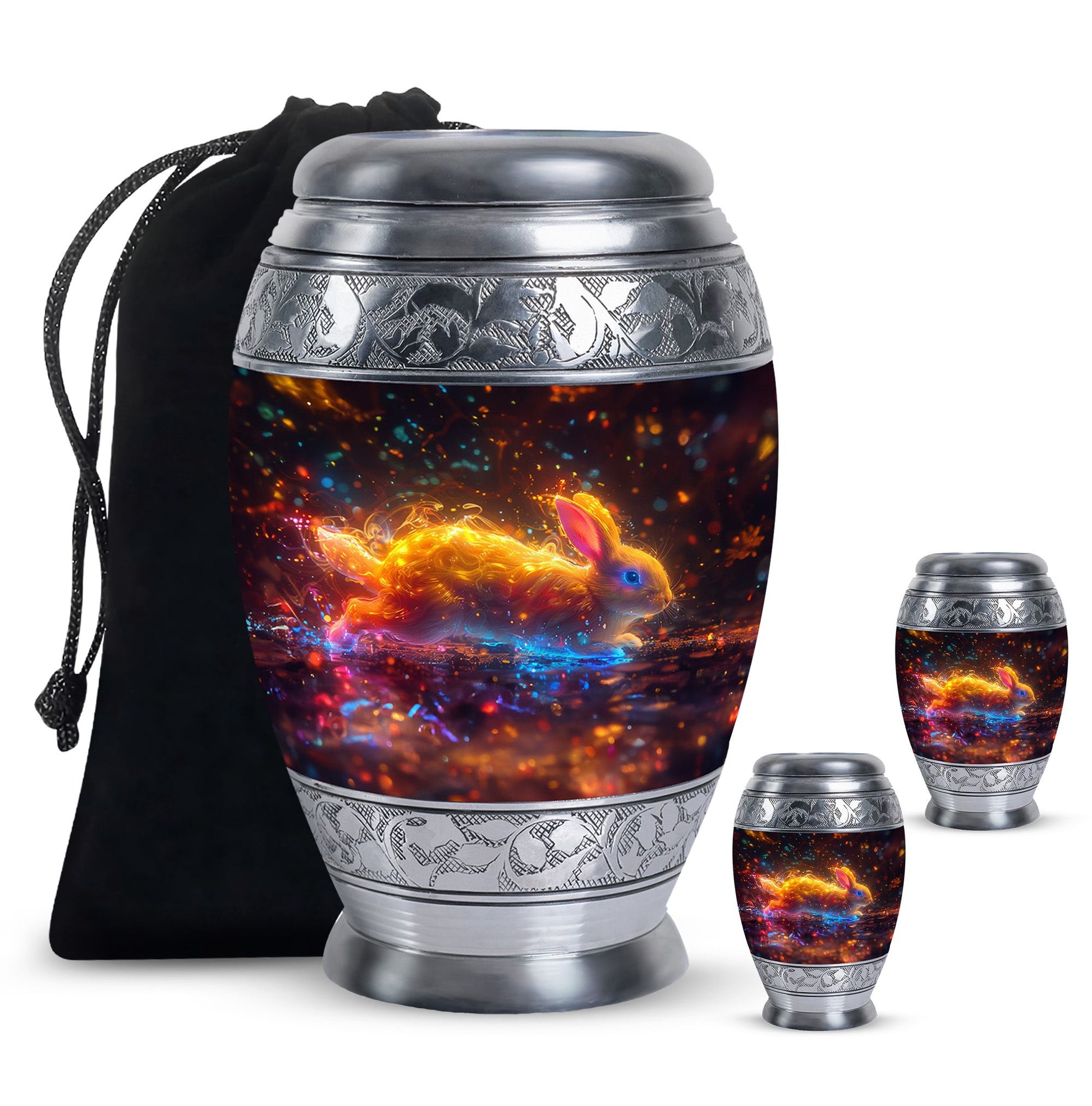 Fiery Rabbit Cremation Ashes Urn - Glowing Bunny Cremation Urns For Sale