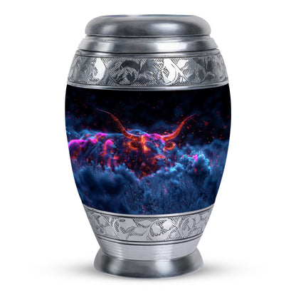 Personalized Bull Cremation Urn for Men - 10-inch, 200 cu in - Yatskia