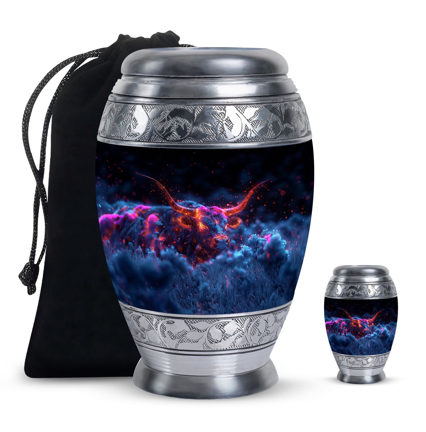 Personalized Bull Cremation Urn for Men - 10-inch, 200 cu in - Yatskia