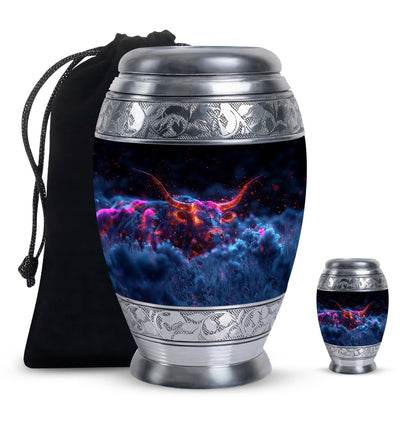 Personalized Bull Cremation Urn for Men - 10-inch, 200 cu in - Yatskia