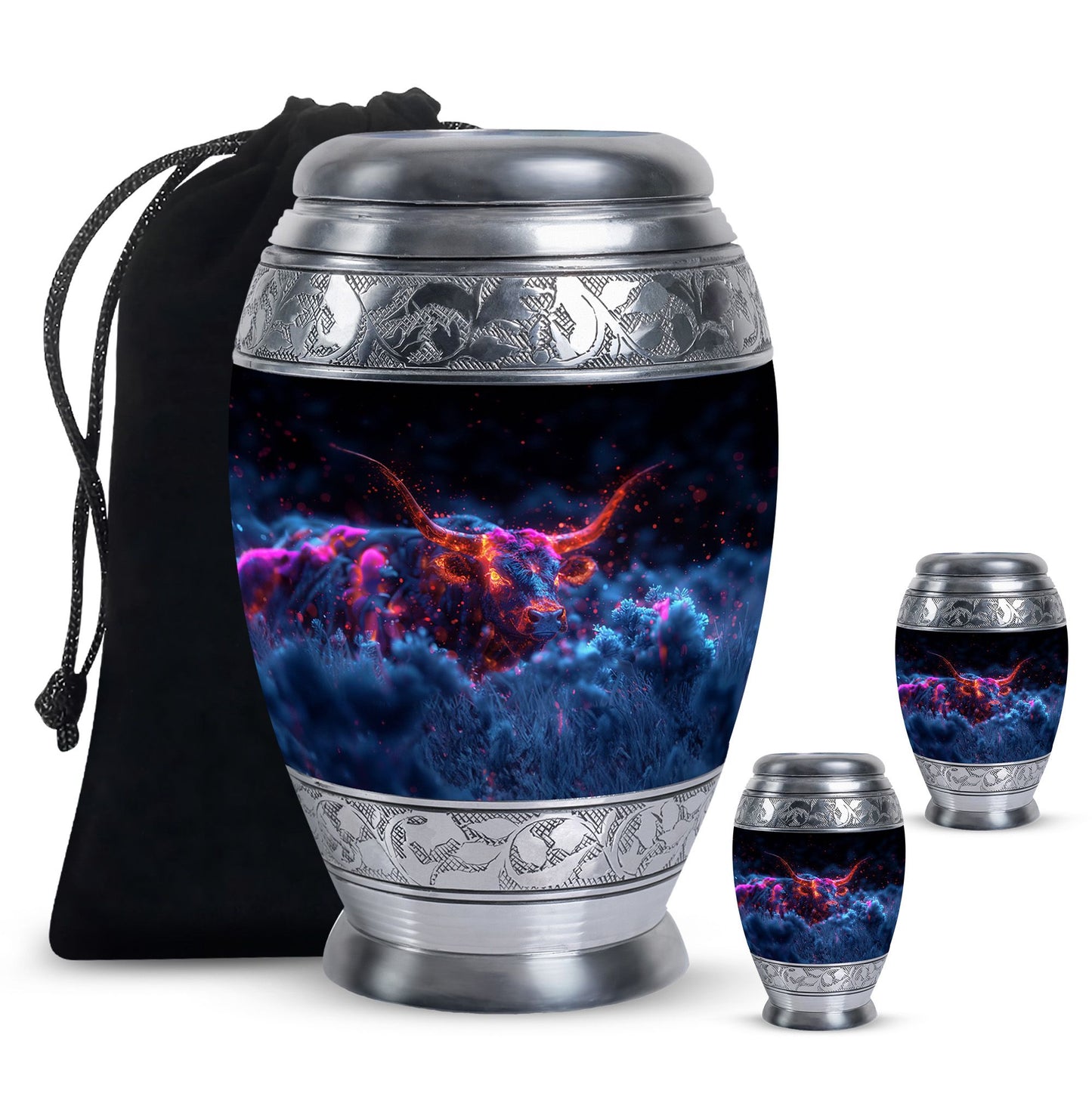 Personalized Bull Cremation Urn for Men - 10-inch, 200 cu in - Yatskia