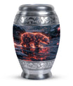 Fiery Polar Bear Urn for Funeral - Polar Bear Cremation Urn