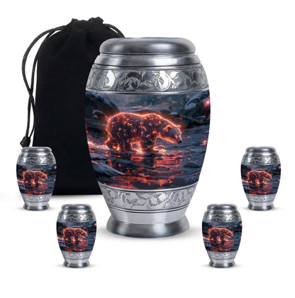 Personalized Bear Cremation Urn for Human Ashes - 10-inch, 200 cu in - Yatskia