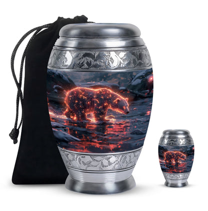 Personalized Bear Cremation Urn for Human Ashes - 10-inch, 200 cu in - Yatskia