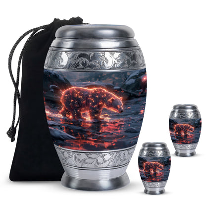 Personalized Bear Cremation Urn for Human Ashes - 10-inch, 200 cu in - Yatskia