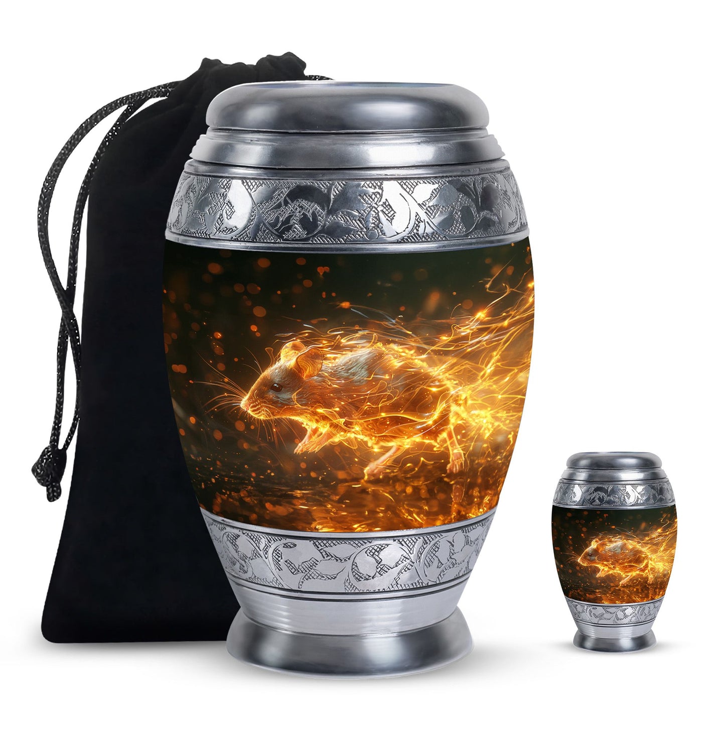 Personalized Mouse Cremation Urn for Human Ashes - 10-inch, 200 cu in - Yatskia