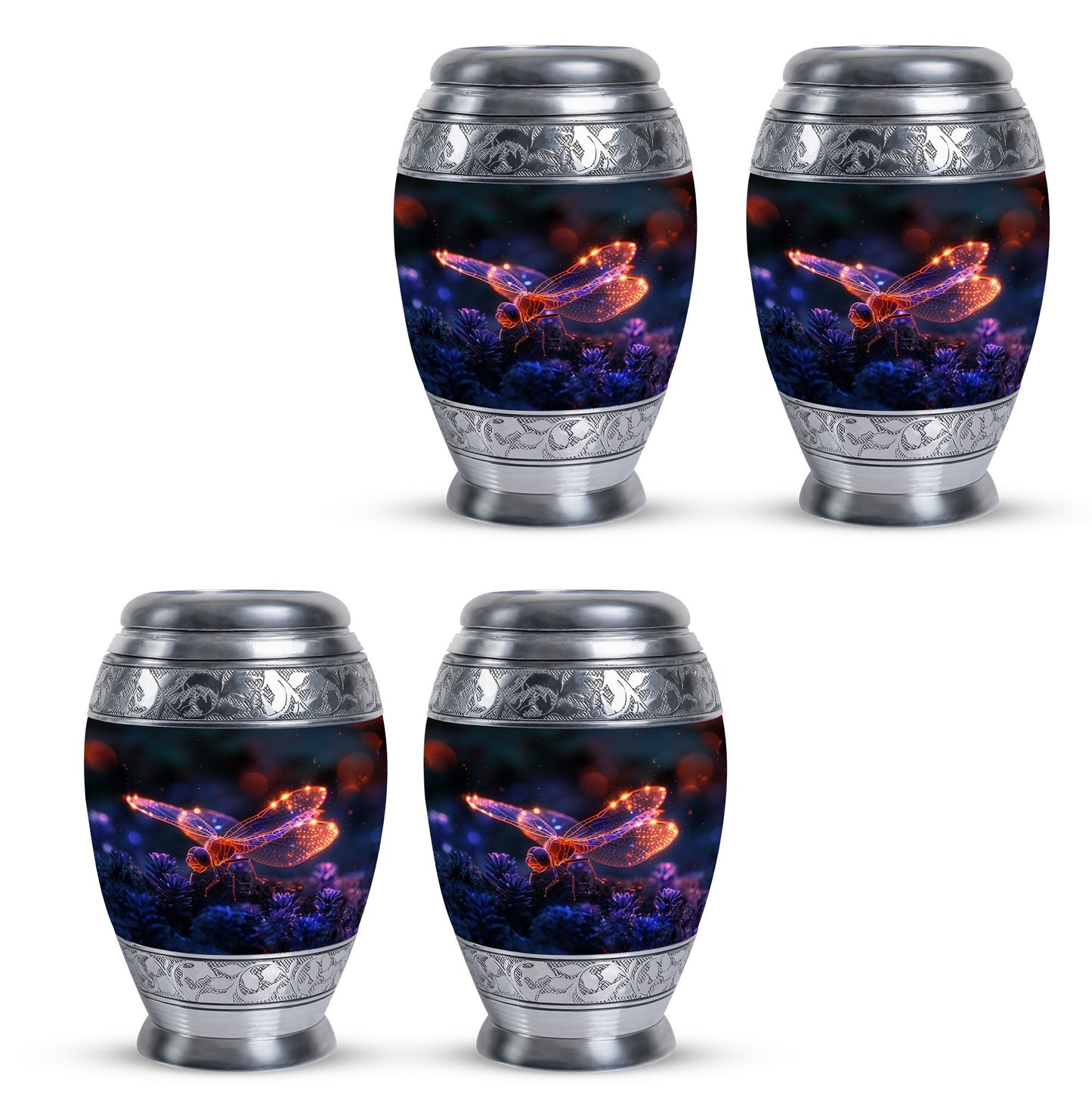 Personalized Dragonfly Cremation Urn for Men - 10-inch, 200 cu in - Yatskia