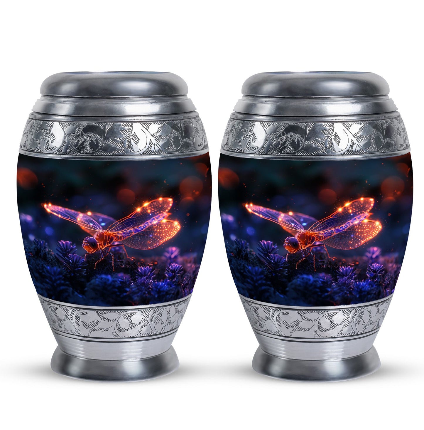 Personalized Dragonfly Cremation Urn for Men - 10-inch, 200 cu in - Yatskia