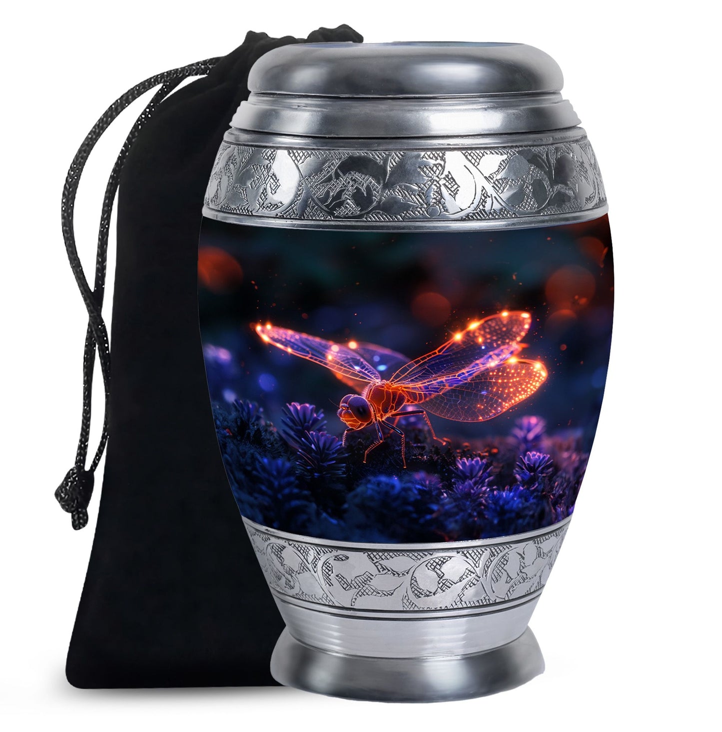 Personalized Dragonfly Cremation Urn for Men - 10-inch, 200 cu in - Yatskia