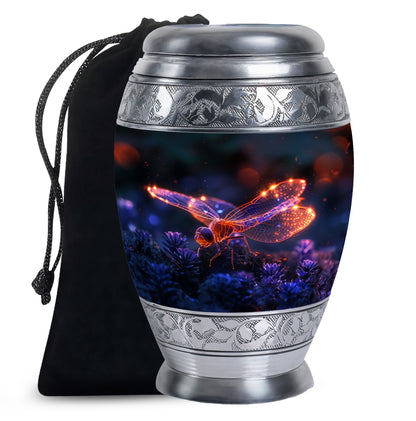 Personalized Dragonfly Cremation Urn for Men - 10-inch, 200 cu in - Yatskia