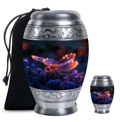 Personalized Dragonfly Cremation Urn for Men - 10-inch, 200 cu in - Yatskia