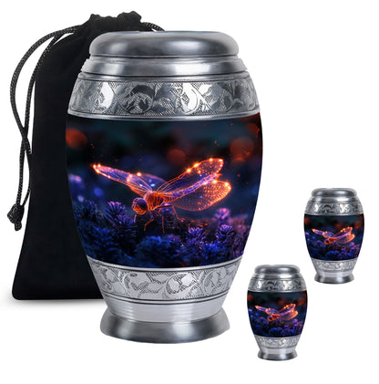 Personalized Dragonfly Cremation Urn for Men - 10-inch, 200 cu in - Yatskia