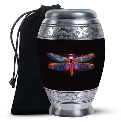 Personalized Dragonfly Cremation Urn for Women - 10-inch, 200 cu in - Yatskia