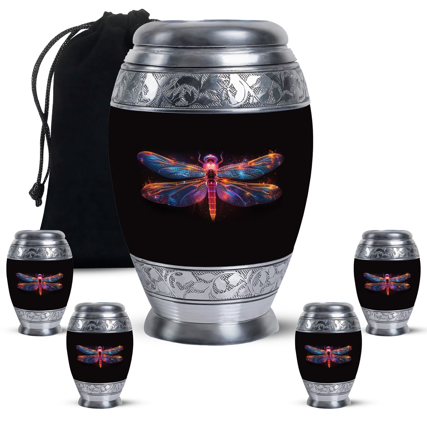 Personalized Dragonfly Cremation Urn for Women - 10-inch, 200 cu in - Yatskia