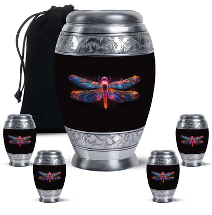 Personalized Dragonfly Cremation Urn for Women - 10-inch, 200 cu in - Yatskia