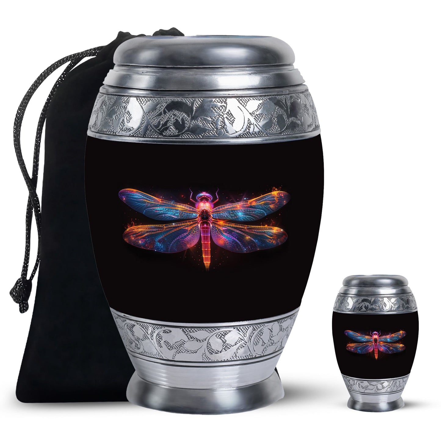 Personalized Dragonfly Cremation Urn for Women - 10-inch, 200 cu in - Yatskia