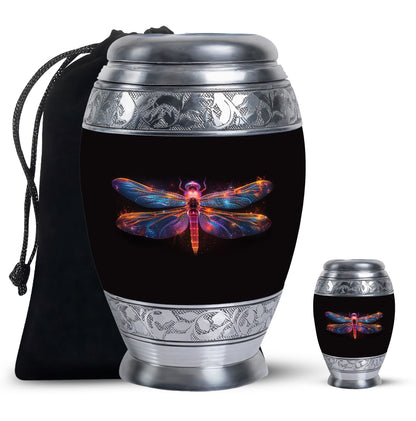 Personalized Dragonfly Cremation Urn for Women - 10-inch, 200 cu in - Yatskia