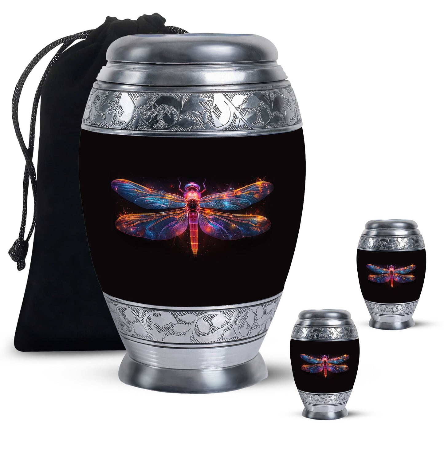 Personalized Dragonfly Cremation Urn for Women - 10-inch, 200 cu in - Yatskia