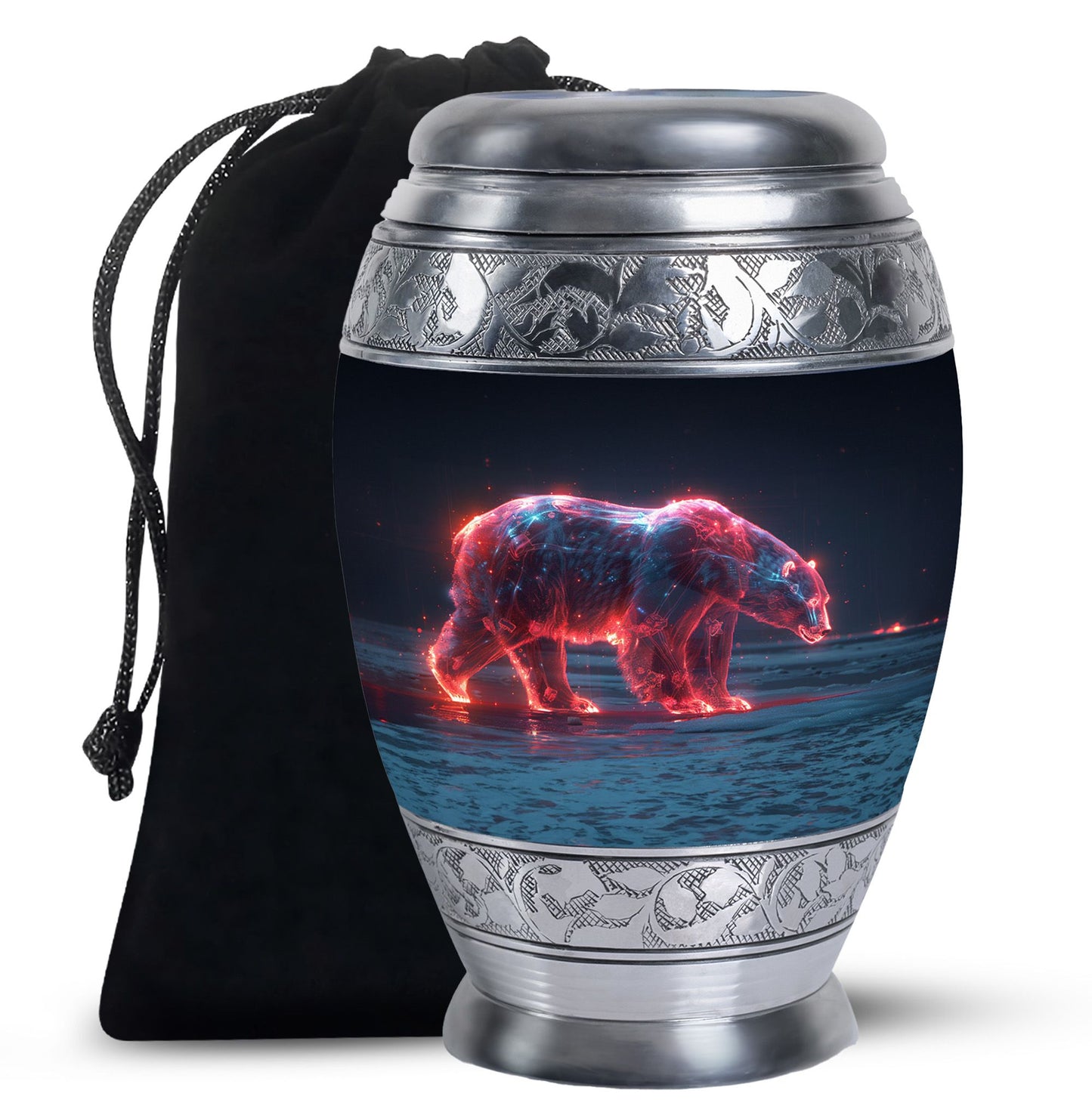 Personalized Bear Cremation Urn for Human Ashes - 10-inch, 200 cu in - Yatskia
