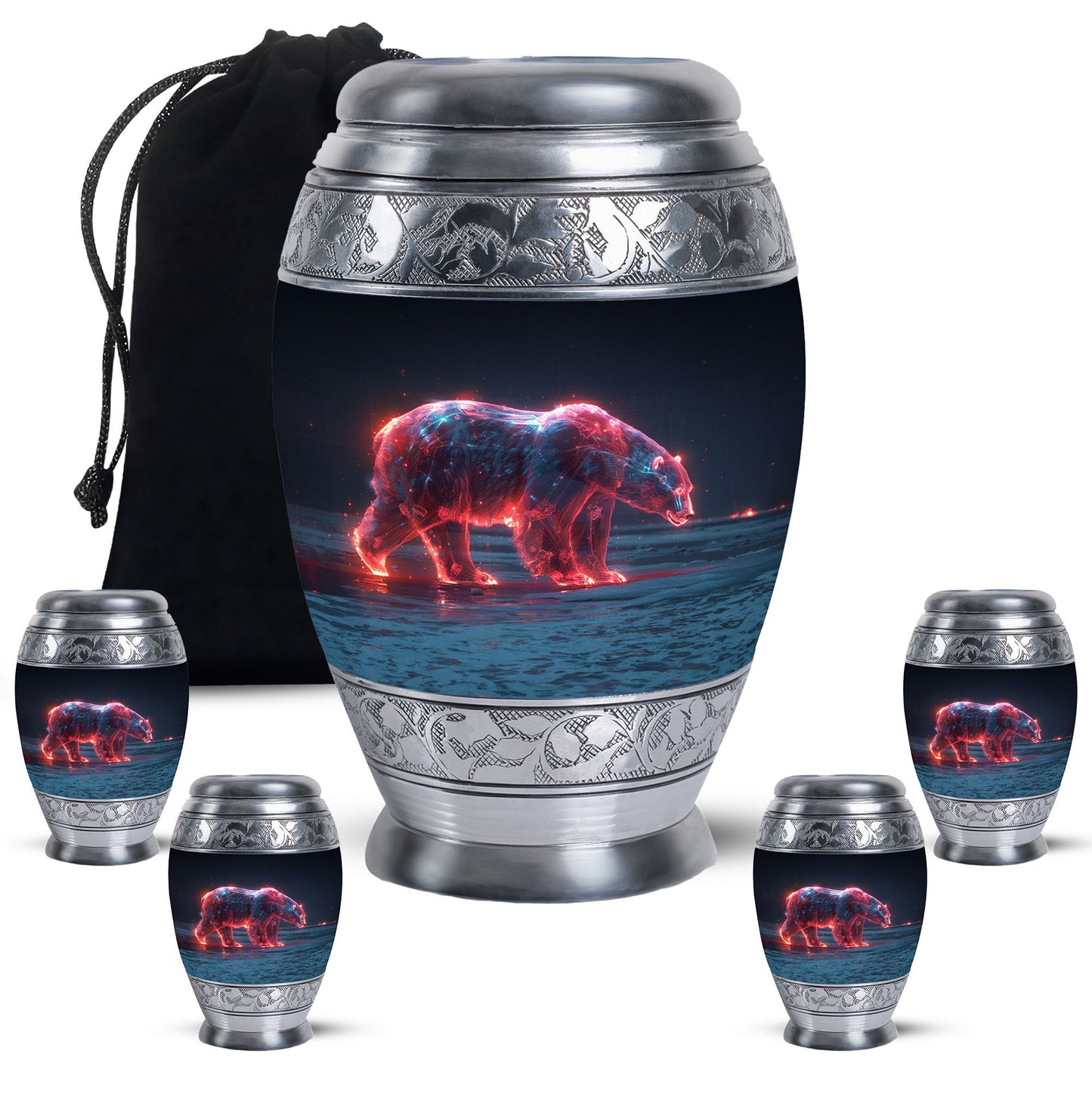 Personalized Bear Cremation Urn for Human Ashes - 10-inch, 200 cu in - Yatskia