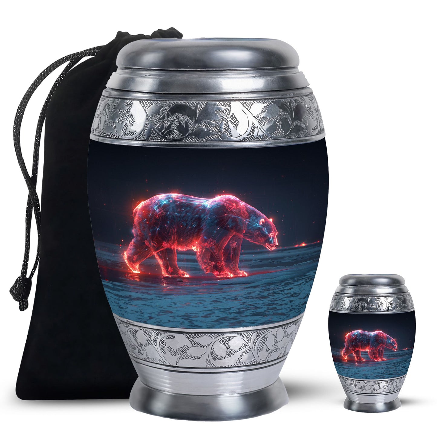 Personalized Bear Cremation Urn for Human Ashes - 10-inch, 200 cu in - Yatskia