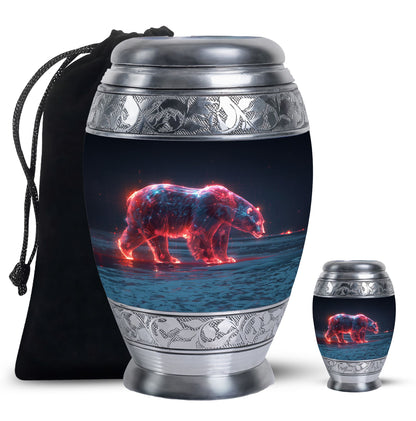 Personalized Bear Cremation Urn for Human Ashes - 10-inch, 200 cu in - Yatskia