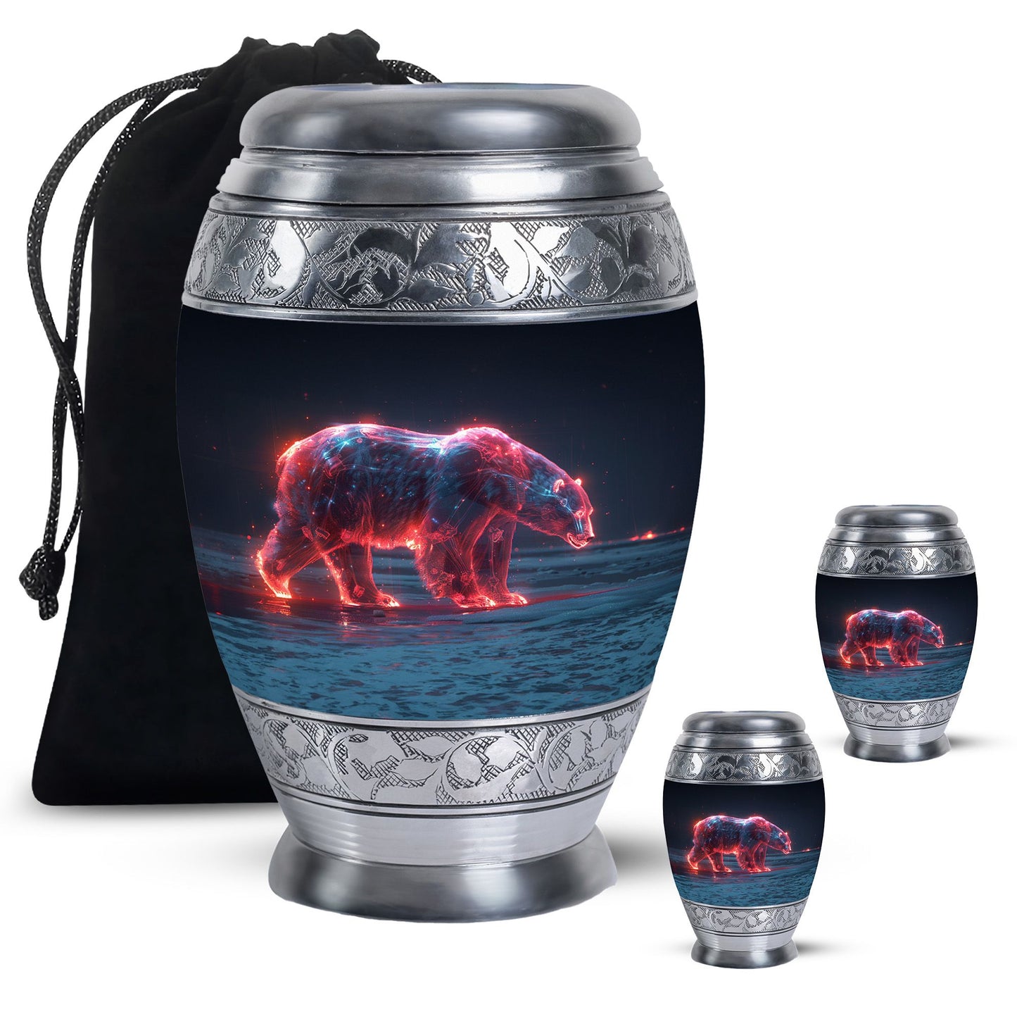 Personalized Bear Cremation Urn for Human Ashes - 10-inch, 200 cu in - Yatskia