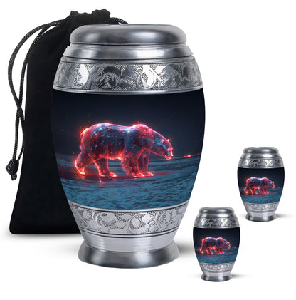 Personalized Bear Cremation Urn for Human Ashes - 10-inch, 200 cu in - Yatskia