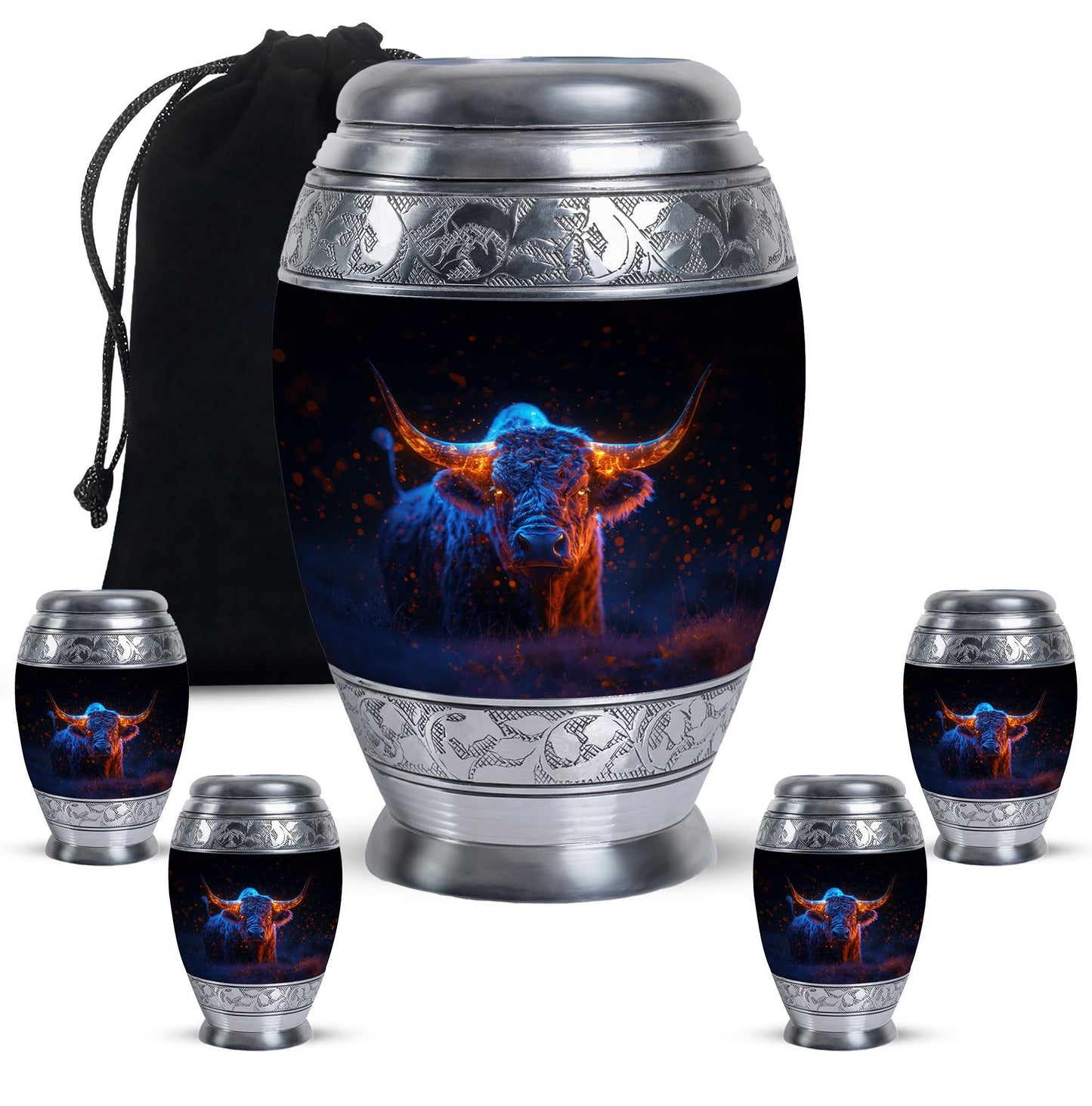 Personalized Artistic Cremation Urn for Human Ashes - 10-inch, 200 cu in - Yatskia