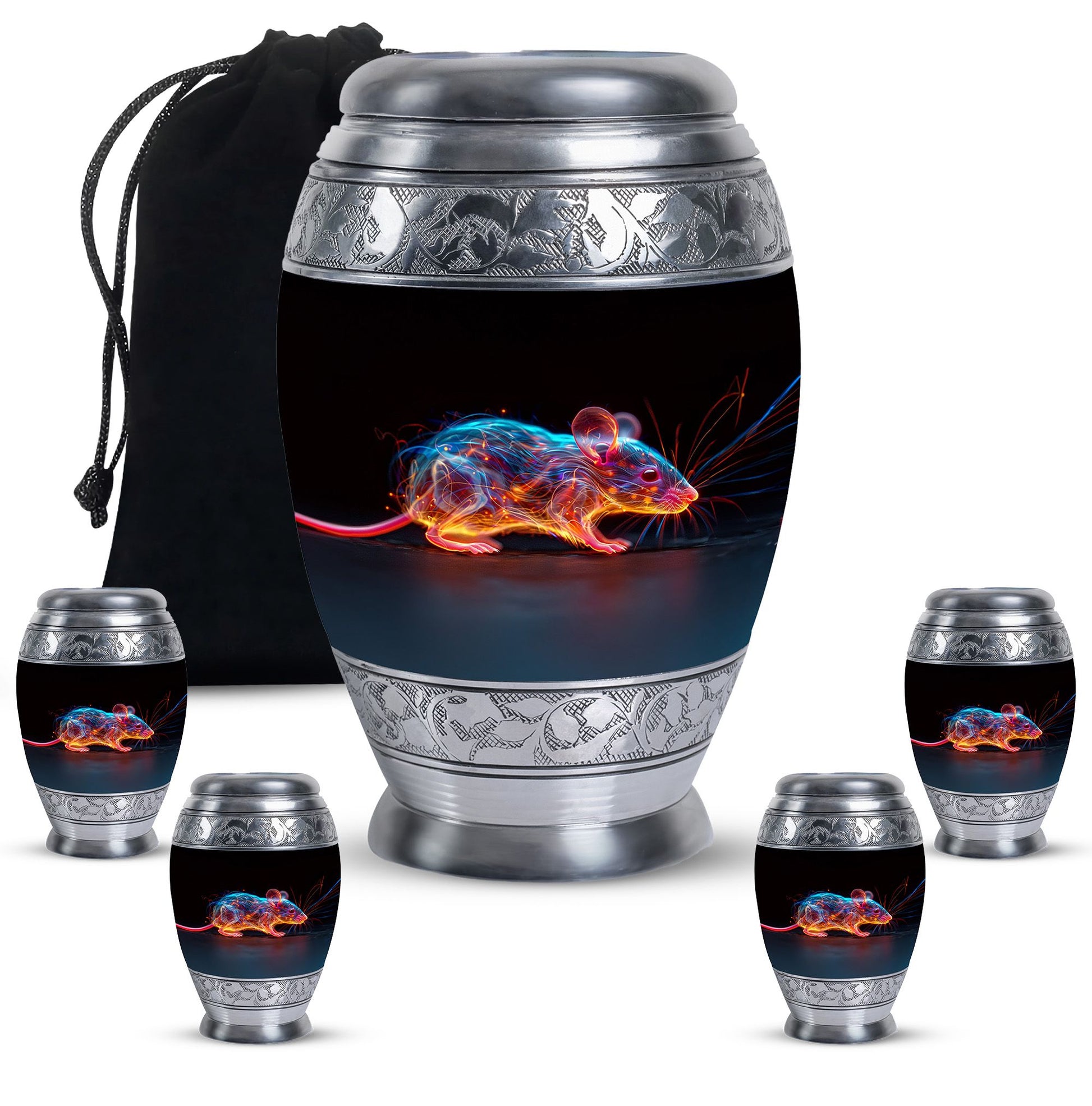 Cosmic Mouse Urn For Memorial - Rat Cremation Ashes Urn For Funeral