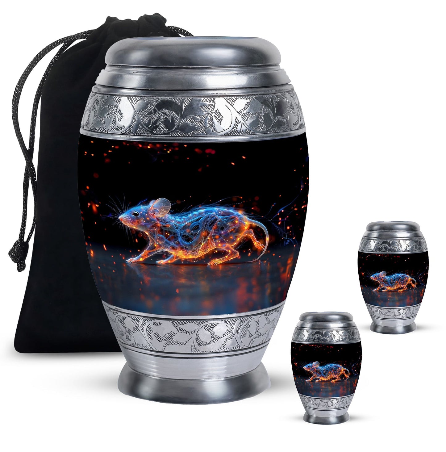 Personalized Mouse Cremation Urn for Human Ashes - 10-inch, 200 cu in - Yatskia