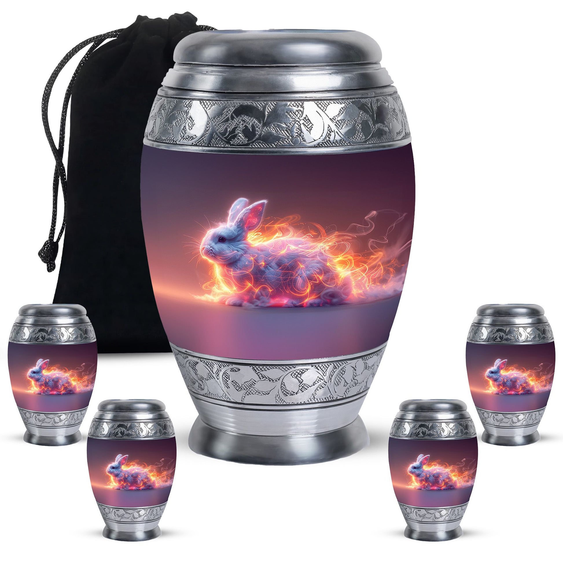 Fiery Bunny Rabbit Urn For Cremation - Fierce Bunny Urn For Ashes