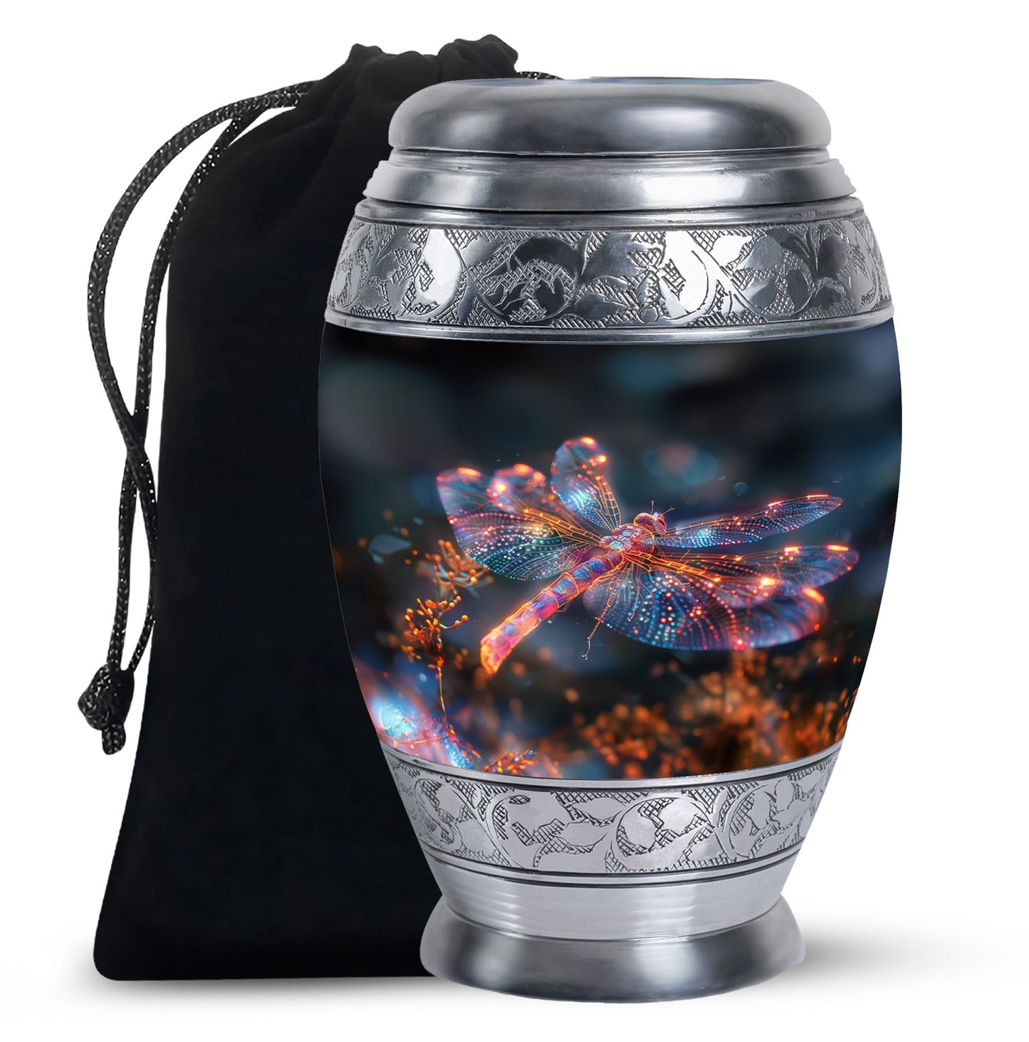 Personalized Dragonfly Keepsake Urn for Human Ashes - 10-inch, 200 cu in - Yatskia