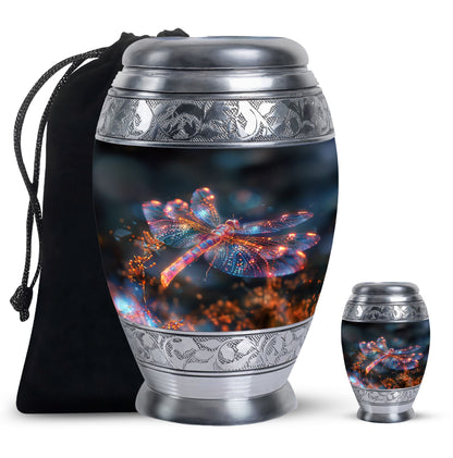 Personalized Dragonfly Keepsake Urn for Human Ashes - 10-inch, 200 cu in - Yatskia
