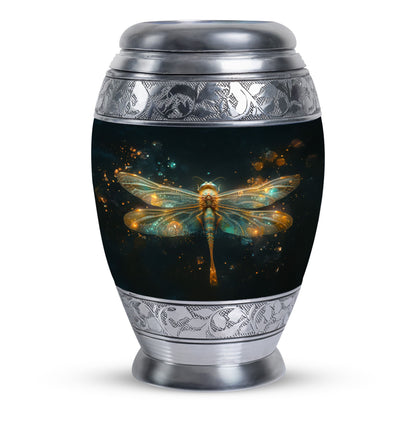 Personalized Dragonfly Cremation Urn for Women - 10-inch, 200 cu in - Yatskia